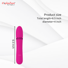 it’spleaZure LILO Pink Vibrating Wand size specifications (6.5-inch length, 4-inch diameter)