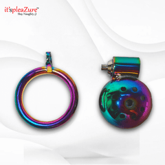 Multicolored circular object with a detailed design on a white background, branded 'it's pleazure'.