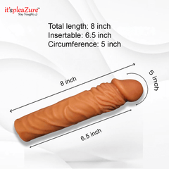 Measurement chart of a product with dimensions labeled on a white background.