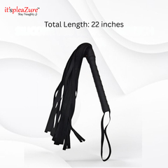 Length dimension graphic for the it'spleaZure black flogger, showing 22-inch total length