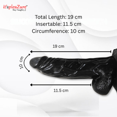 ItspleaZure Black Hollow Strap on Vibrating Dildo
