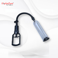 Black and clear pump on a white background with 'it's pleazure' branding.