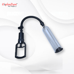 Black and clear pump on a white background with 'it's pleazure' branding.