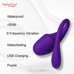 Purple electronic device with text highlighting features on a white background