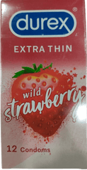 Durex Wild Strawberry Condoms for Men 12 No's