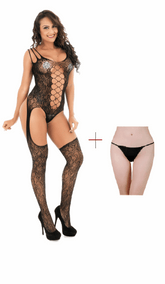ItspleaZure's Women's Fishnet Body Stockings & Free Thong