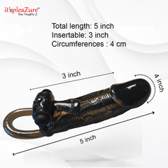 Measurement chart of a product with dimensions labeled on a white background.