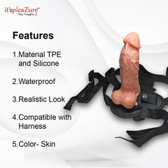 Product with features listed on a white background