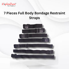 ItspleaZure 7 Pieces Full Body Bondage Restraint Straps - Black