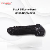 Itspleazure Black Silicone Penis Sleeve and Extender