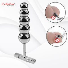 Itspleazure Stainless Steel heavy Beaded Plug for Anal Sex