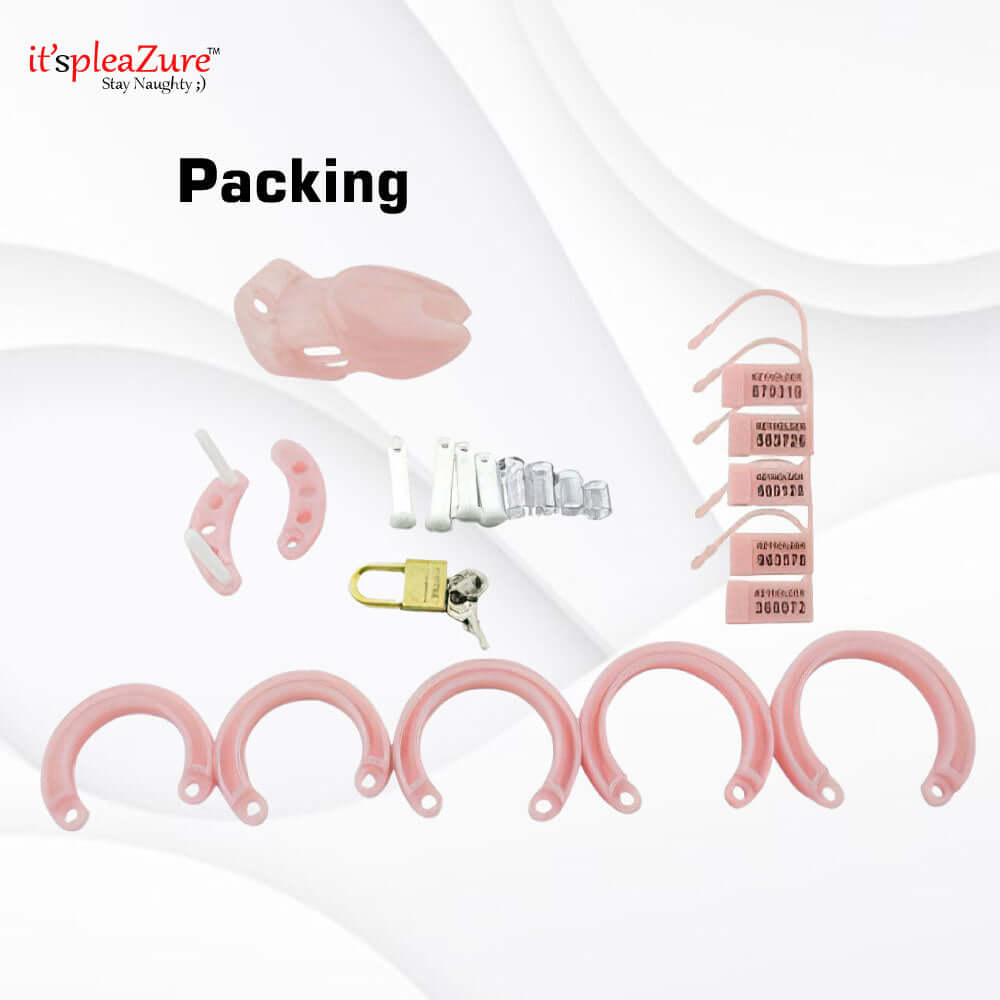 Itspleazure Advance Chastity Cage Penis Lock- Pink