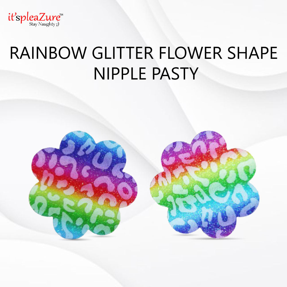 Itspleazure Rainbow Glitter Flower Shape Nipple Pasty