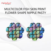 Multicolor Fish Skin Print Flower Shape Nipple Pasty by Itspleazure