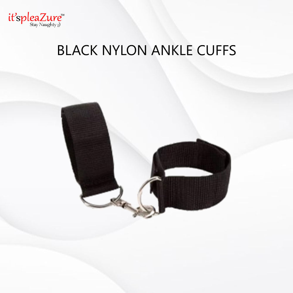 Black Nylon Ankle cuffs BDSM product at Itspleazure