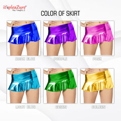 ItspleaZure women's Flared Wet look Mini Skirt