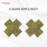 Itspleazure Golden Snake skin X shape nipple Cover
