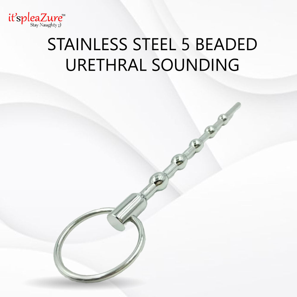 it'spleaZure 5-beaded urethral sound - medical stainless steel with graduated beads for professional stretching