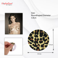Leopard Print Round shape Satin Nipple Pasty for Women at Itspleazure