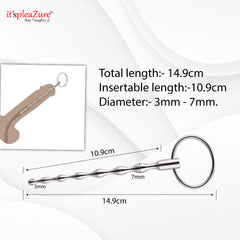 Precision dimensions of it'spleaZure beaded sound - 10.9cm insertable, 3-7mm beads