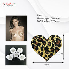 Leopard Print Heart shaped Nipple Pasties by Itspleazure