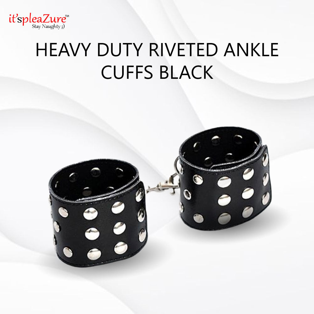 Heavy Duty Riveted Leather Ankle Cuff at ItspleaZure