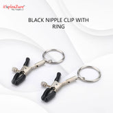 it'spleaZure Black Nipple Clip with Ring - Adjustable BDSM accessory with ring attachment
