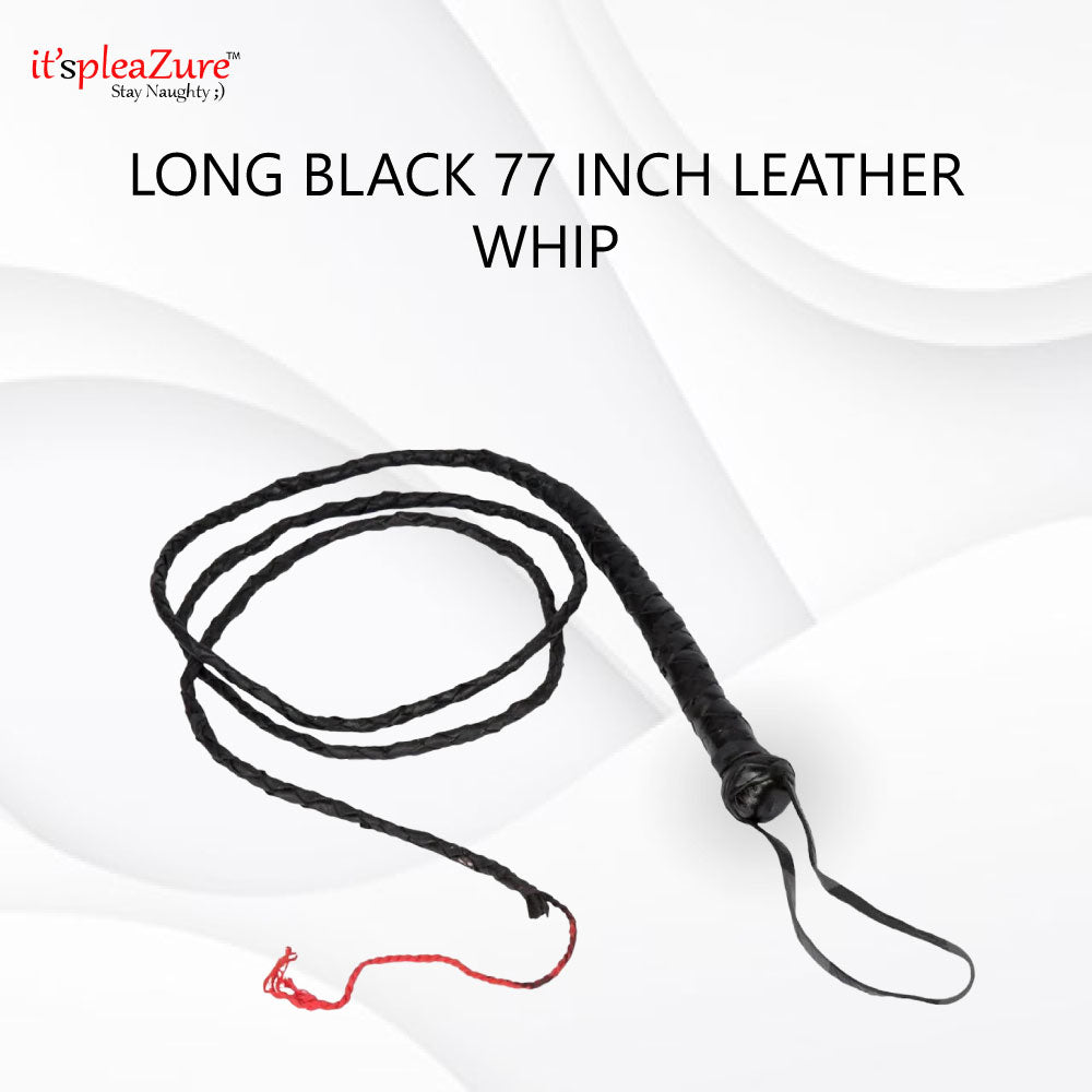 It'spleaZure 77 Inch Professional Leather Whip - Premium BDSM Impact Toy