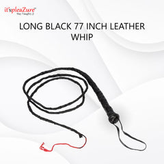 It'spleaZure 77 Inch Professional Leather Whip - Premium BDSM Impact Toy