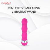 Mini Clit Stimulating Vibrating Wand in pink with chrome base