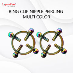 Multi-Color Clip Nipple Rings - Vibrant temporary piercing look