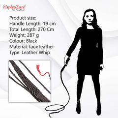 Close-up of 270cm Faux Leather Flogger - 287g Weight for Impact Pla