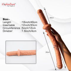 46cm giant dildo measurements - 30cm insertable, 12cm girth