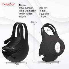 10cm vibrating cock ring measurements - 4cm diameter, 5.5cm inner width