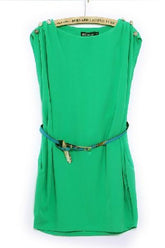 Green sleeveless chiffon Dress for Women suitable for summers at itspleaZure