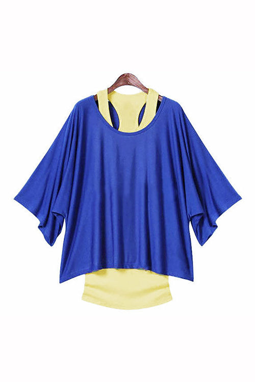 Blue Round Neck Polyester T Shirt for Women at Itspleazure