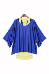 Blue Round Neck Polyester T Shirt for Women at Itspleazure