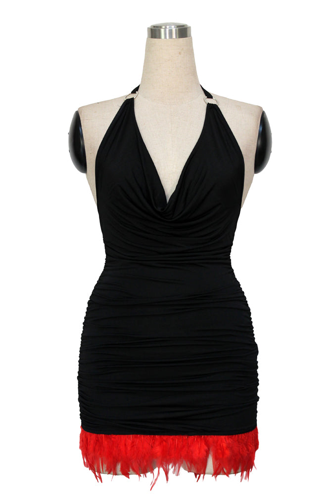 ItspleaZure Red & Black V Neck Mini 1 Piece