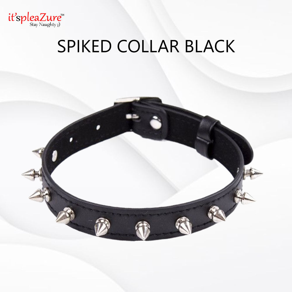 Itspleazure Leather Spiked BDSM Collar