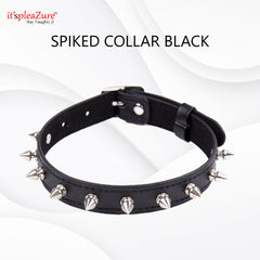 Itspleazure Leather Spiked BDSM Collar