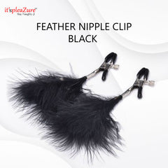 Black Feather Nipple Clamp Clip for Women at Itspleazure