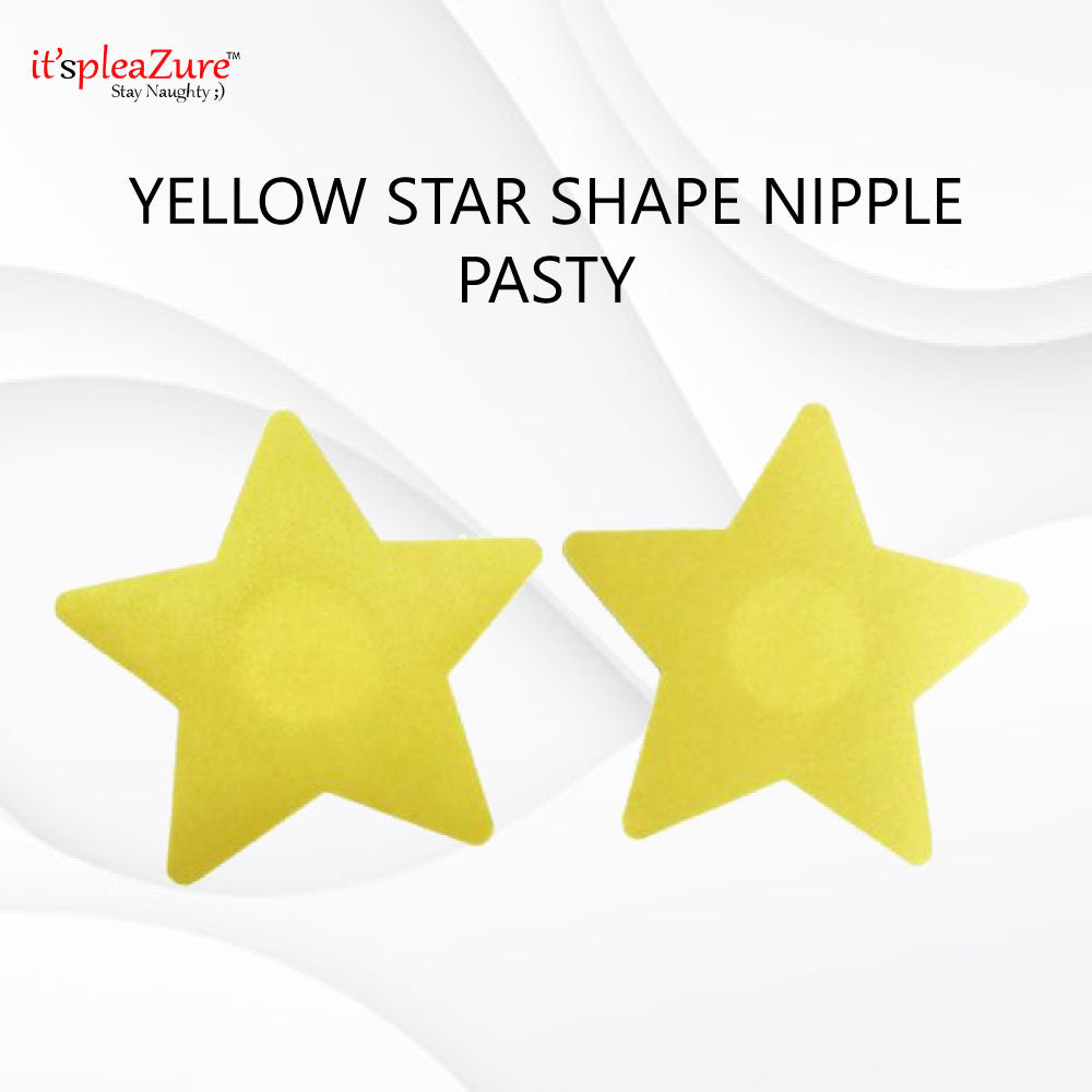 Yellow star nipple covers on Itspleazure 