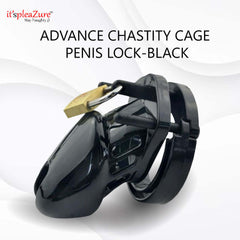 Itspleazure Advance Chastity Cage Penis Lock- Black