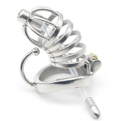 Men's Stainless Steel with Catheter Curved Chasing Lock at itspleaZure