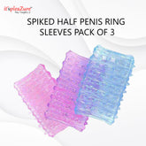 ItspleaZure Spiked Half Penis Ring Sleeves - Pack of 3