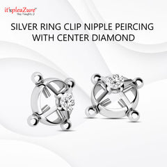 it'spleaZure's Silver Diamond Nipple Piercing - Hypoallergenic body adornment