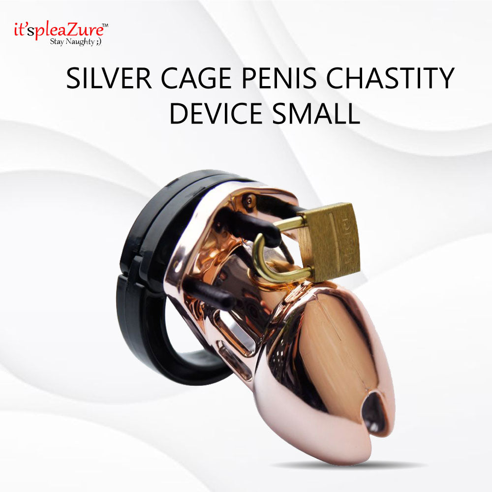 Silver Metal Penis Chastity Device Small – Secure & Discreet BDSM Toy by it'spleaZure