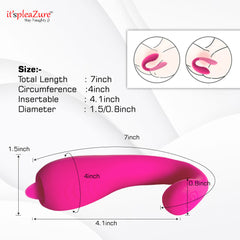 U-shape vibrator measurements - 7 inches total length, 4.1 inches insertable