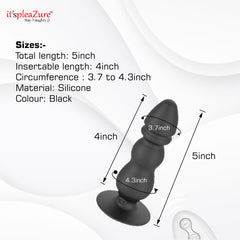 Plug measurements - 5 inches length, adjustable 3.7-4.3 inches girth