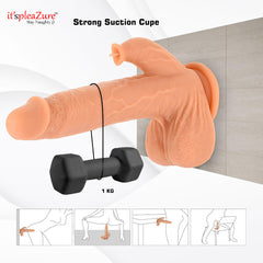 Strong 1 KG suction cup base for hands-free play with vibrating dildo.